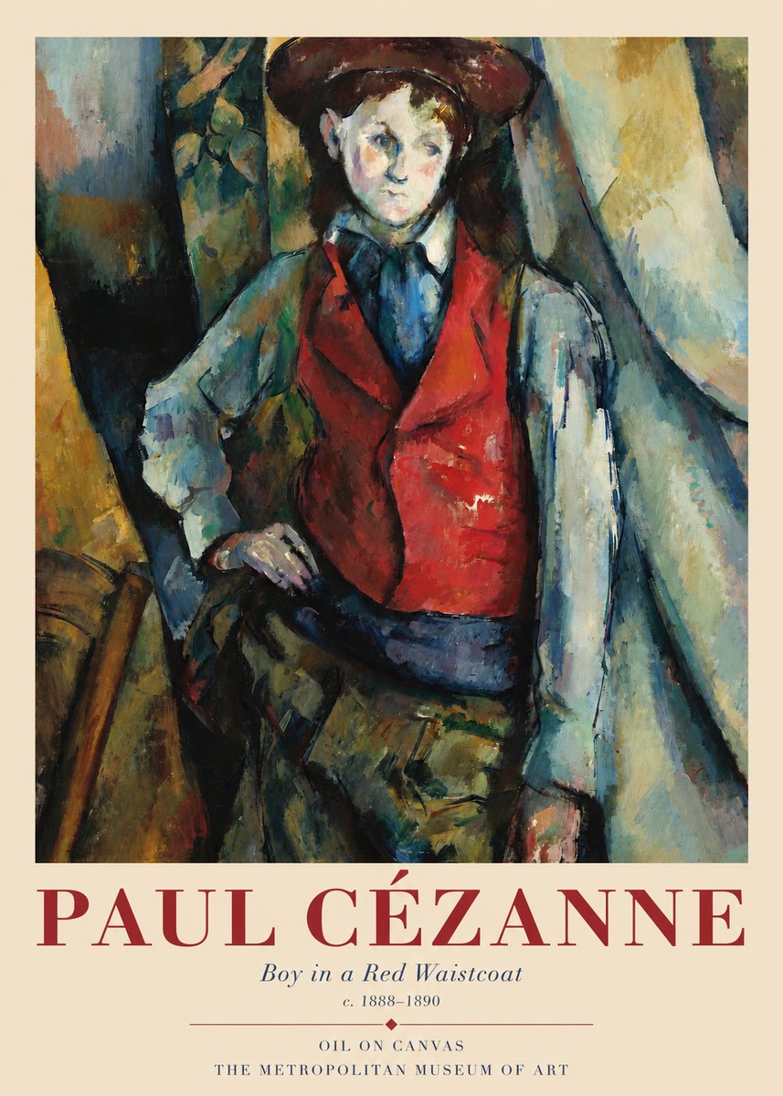 Paul Cézanne Boy in a Red Waistcoat No1 - Poster