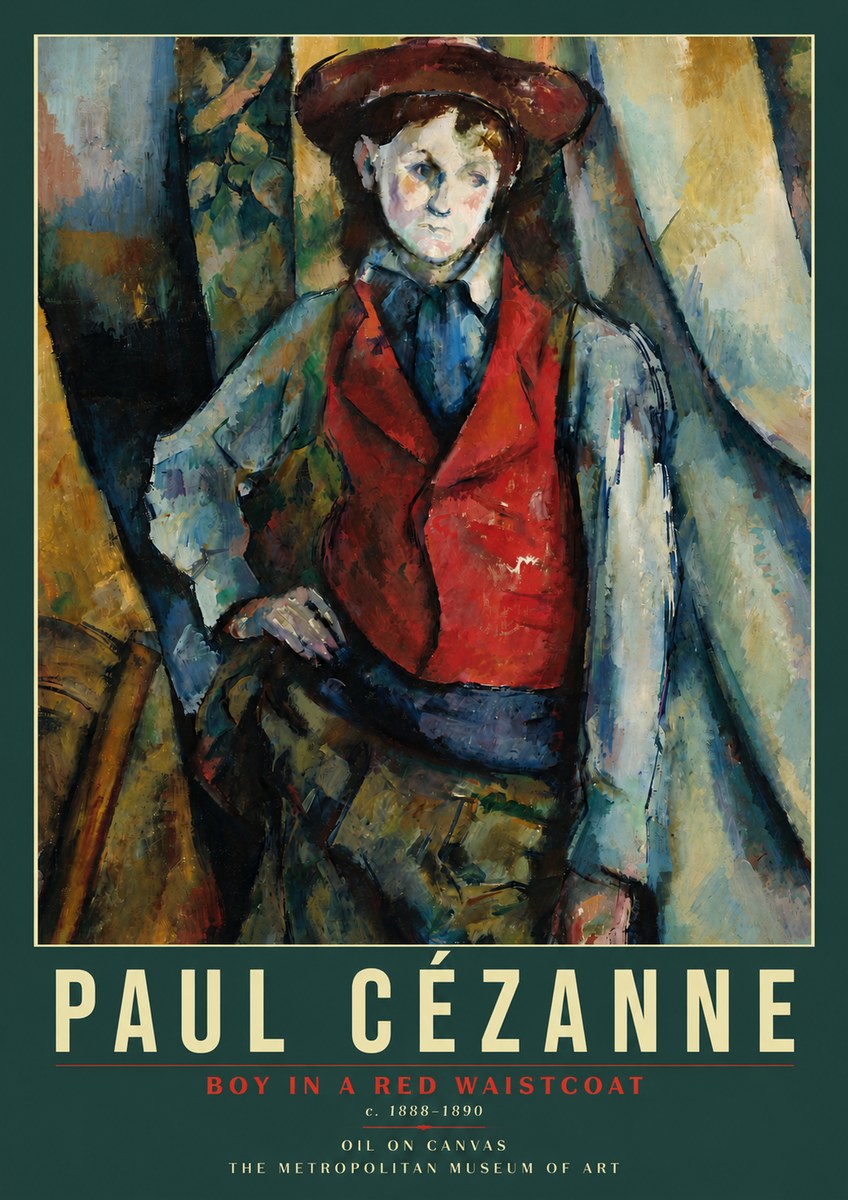 Paul Cézanne Boy in a Red Waistcoat No5 - Poster