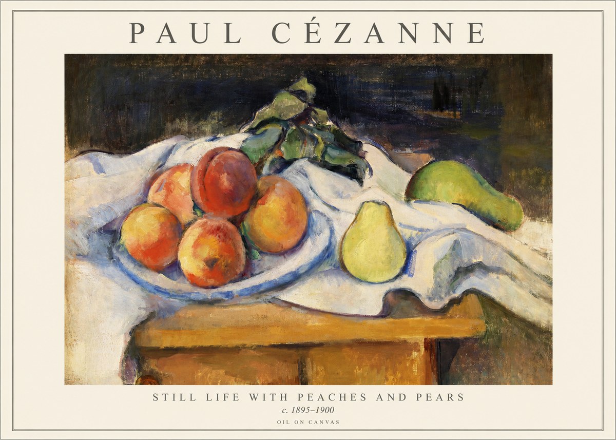 Paul Cézanne Still Life with Peaches and Pears No1 - Poster