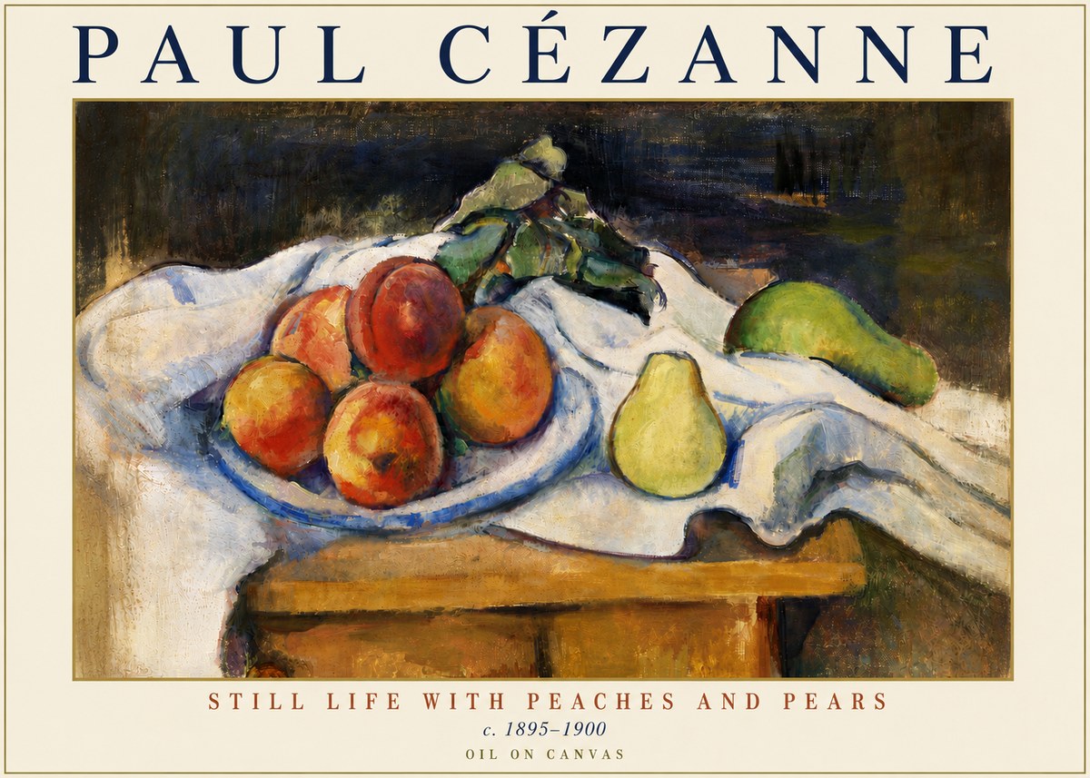 Paul Cézanne Still Life with Peaches and Pears No5 - Poster