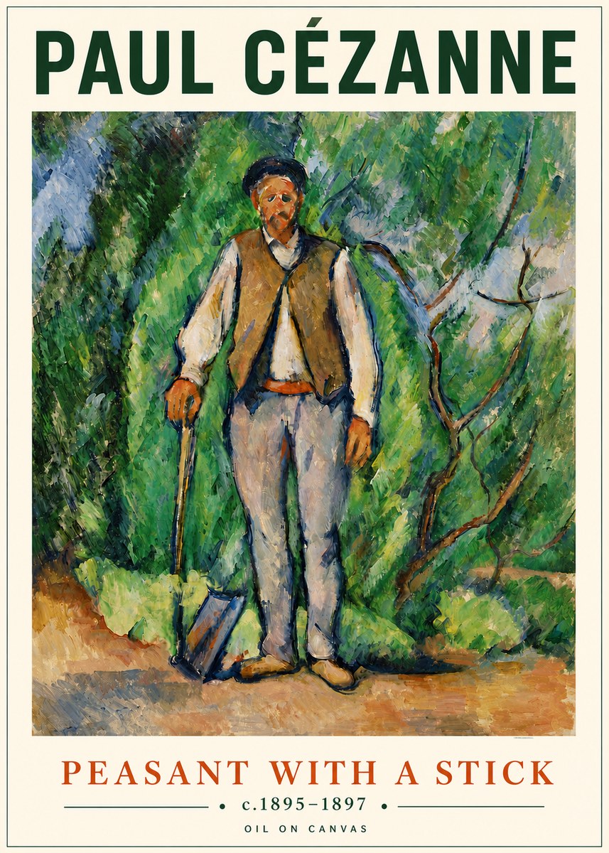 Paul Cézanne Peasant with a Stick No4 - Poster