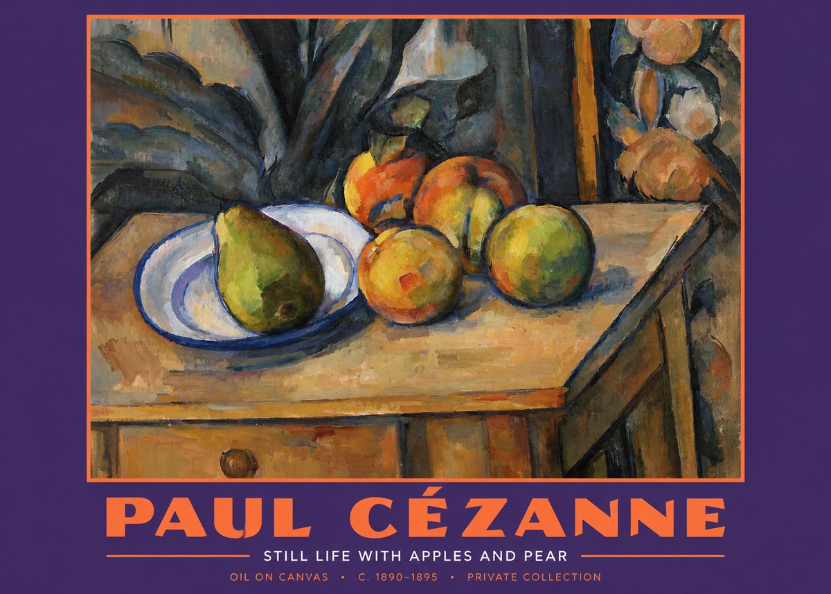 Paul Cézanne Still Life with Apples and Pear No2 - Poster