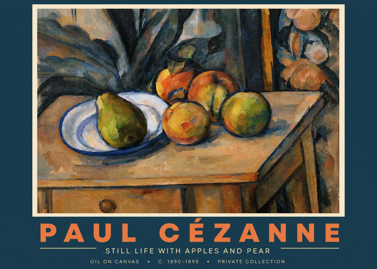 Paul Cézanne Still Life with Apples and Pear No4 - Poster
