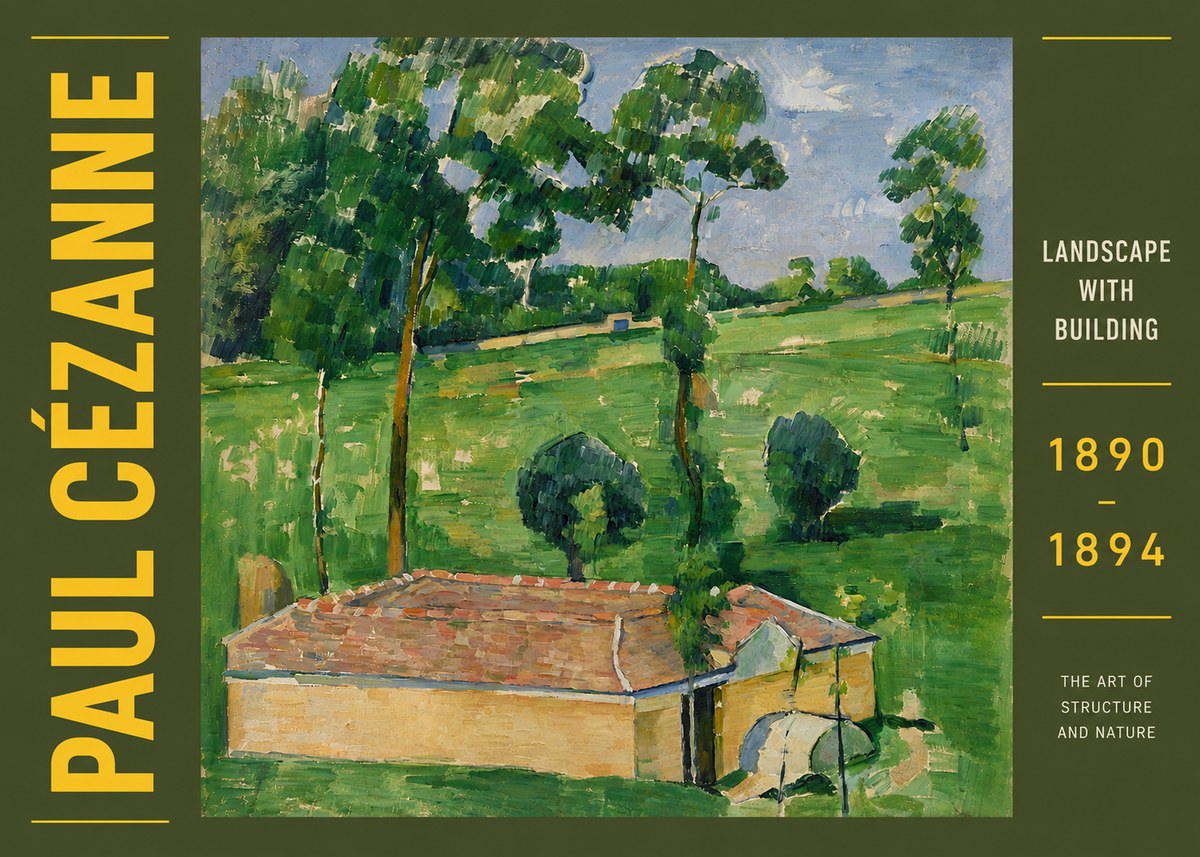 Paul Cézanne Landscape with Building No6 - Poster