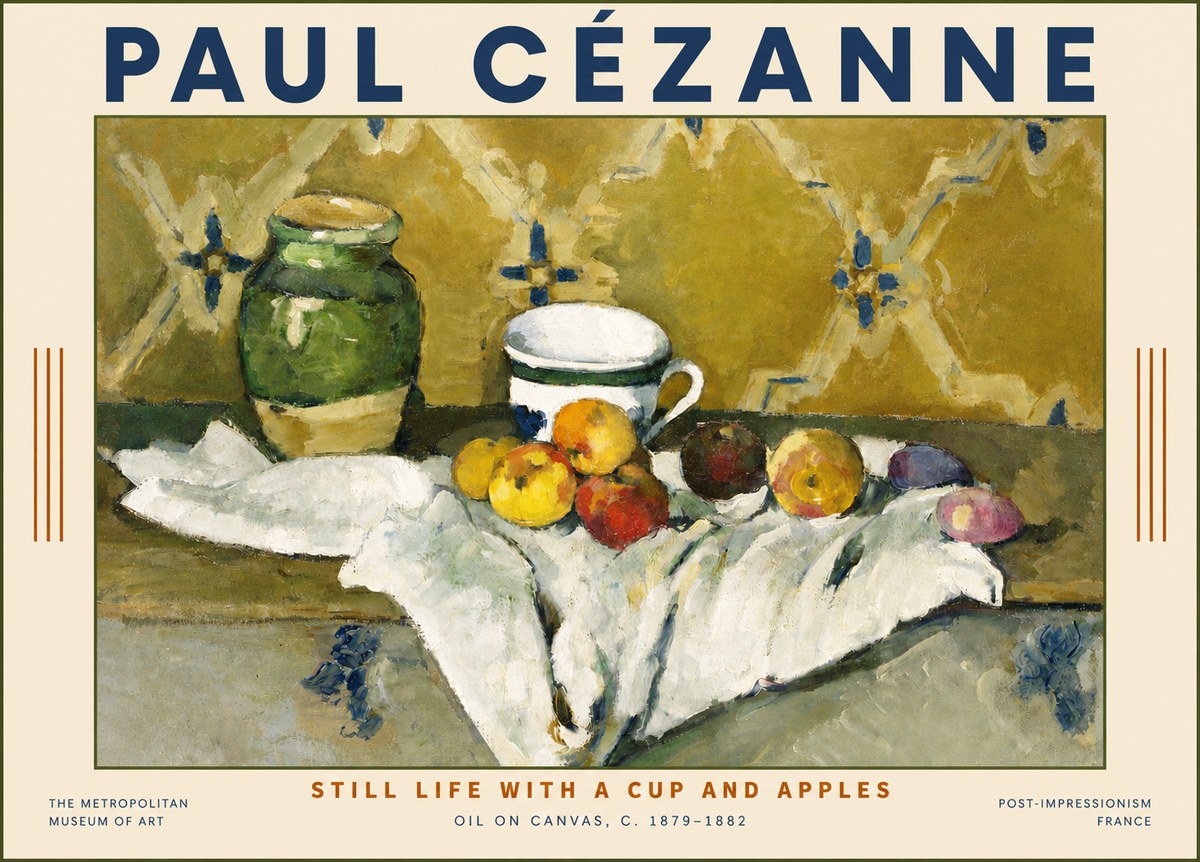 Paul Cézanne Still Life with a Cup and Apples No6 - Poster