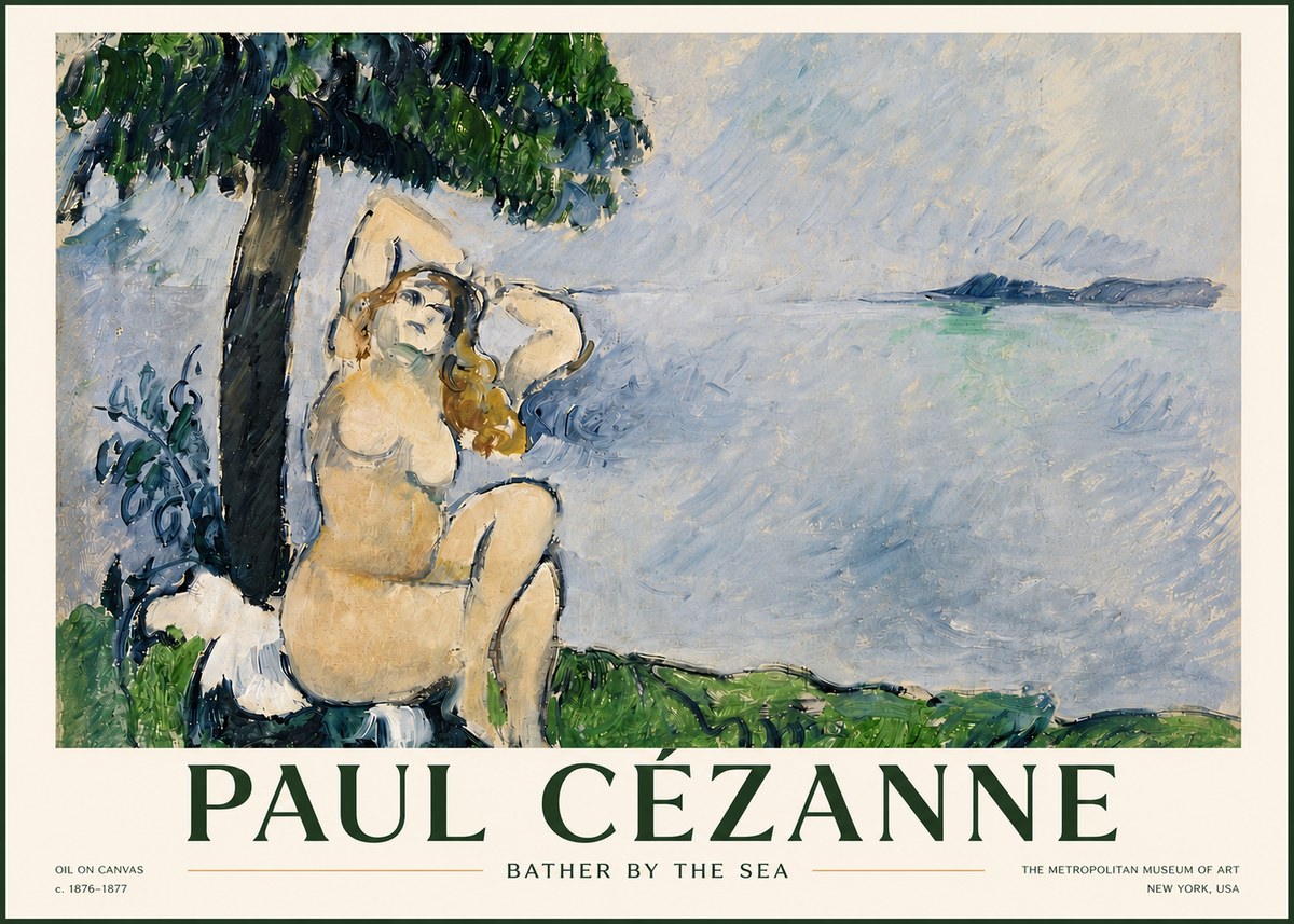 Paul Cézanne Bather by the Sea No4 - Poster