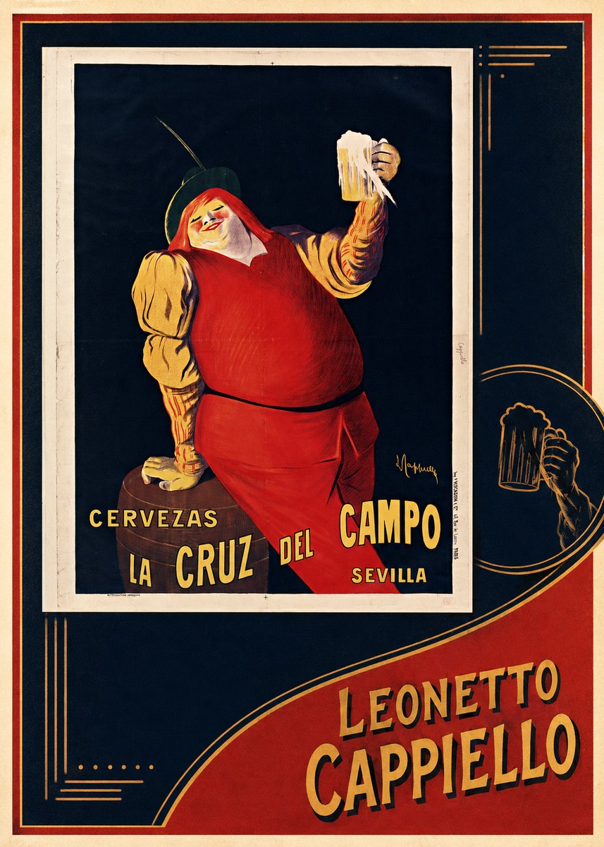 Leonetto Cappiello Cervezas La Cruz Del Campo No6 - Poster