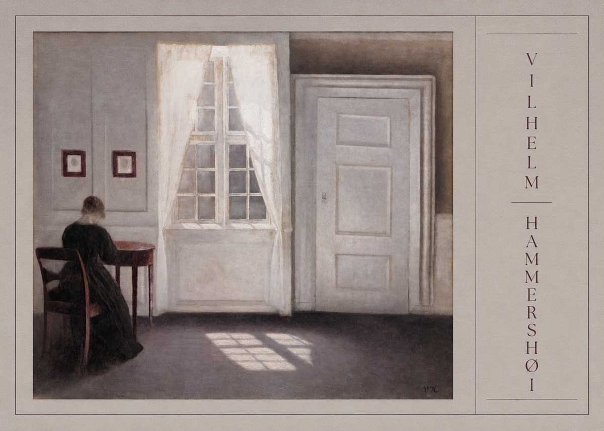 Vilhelm Hammershøi Interior with a Woman from the Back No2 - Poster