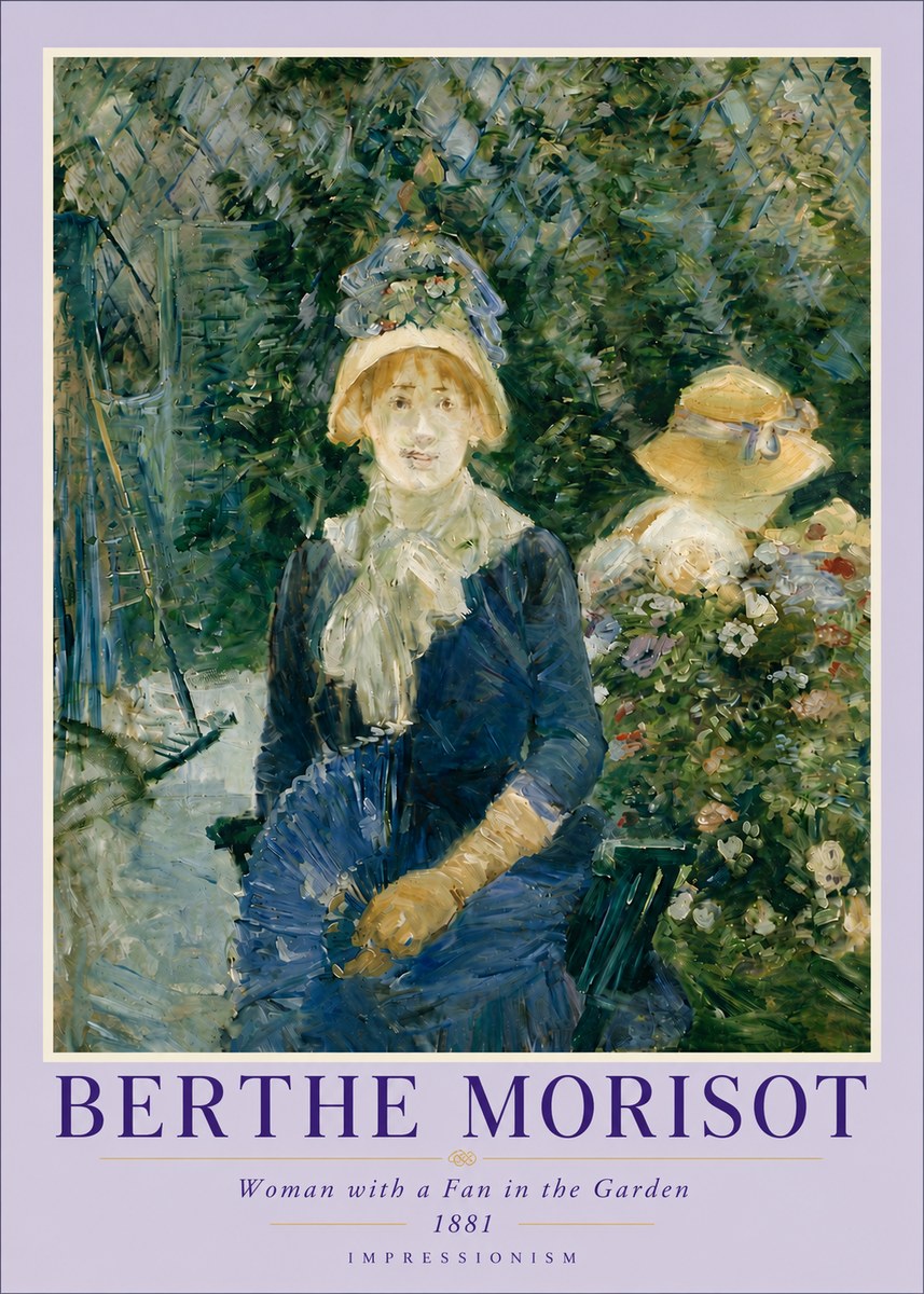 Berthe Morisot Young Woman with a Fan II No6 - Poster