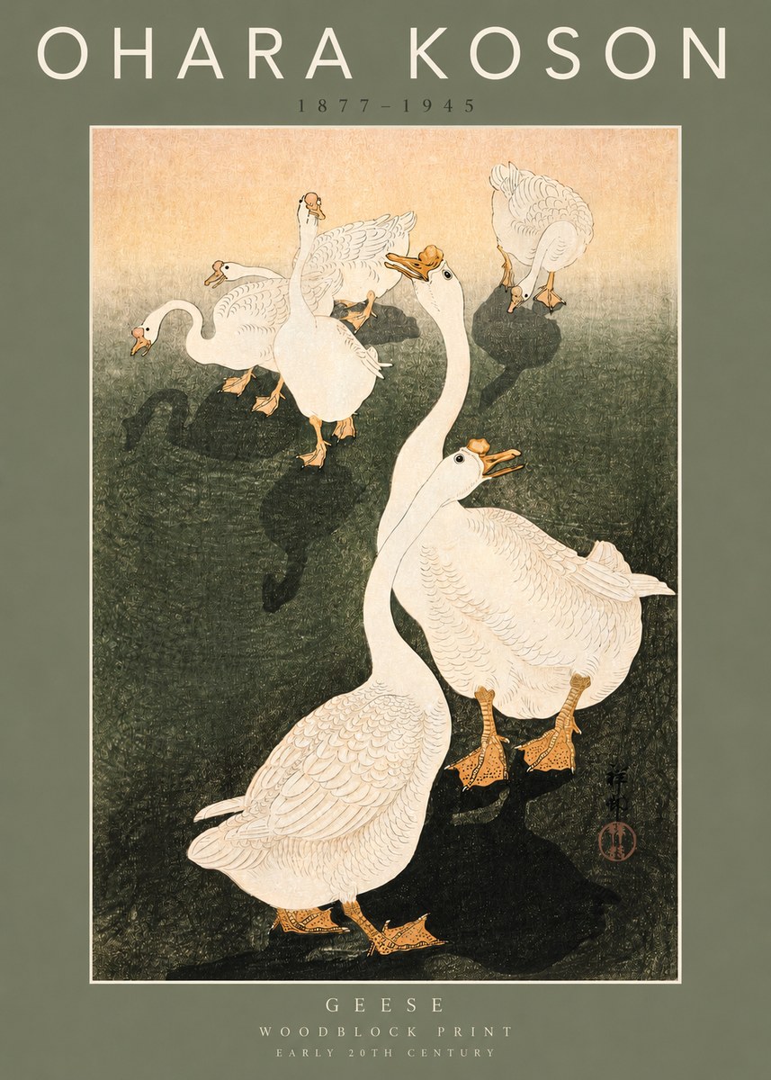 Ohara Koson Geese No2 - Poster