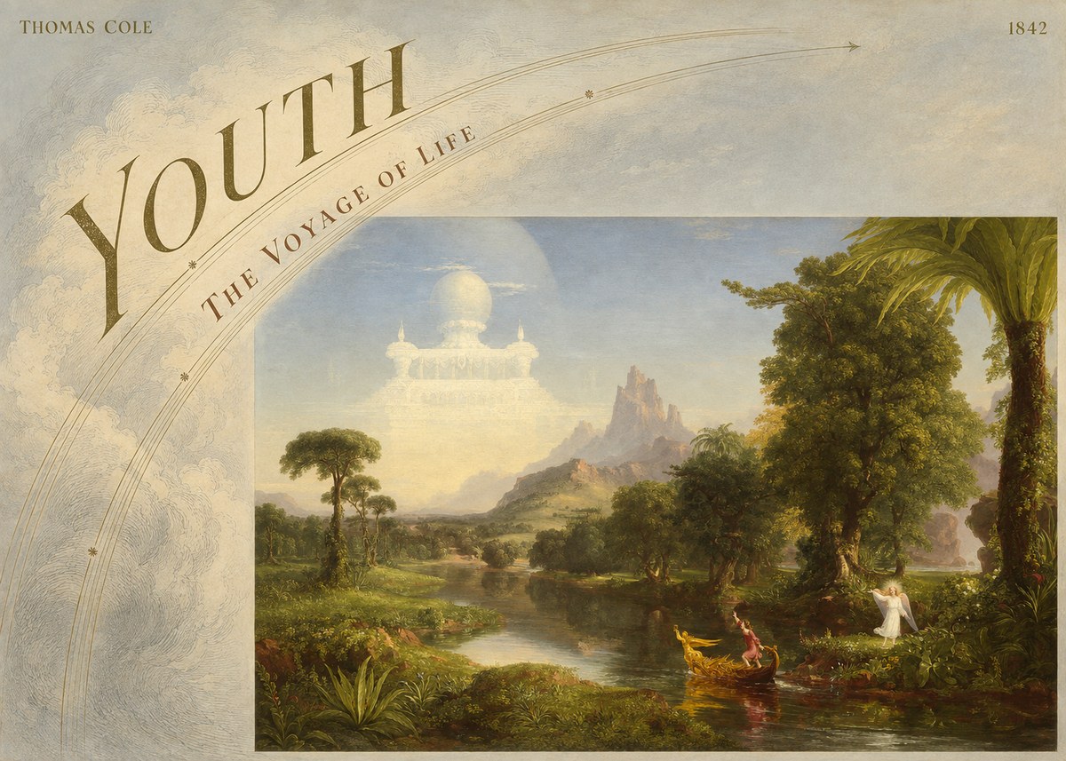 Thomas Cole The Voyage of Life: Youth I No6 - Poster