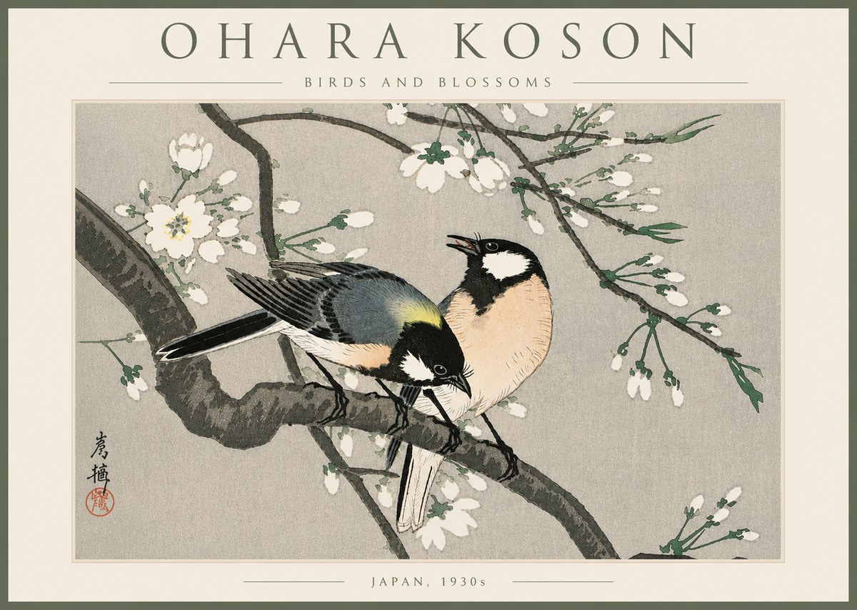 Ohara Koson Birds and Blossoms No6 - Poster