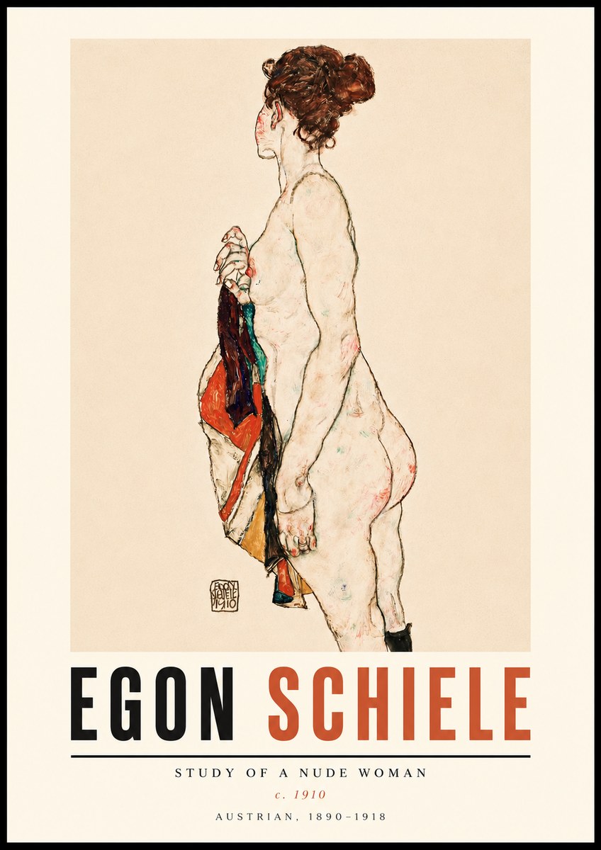 Schiele Study of a Nude Woman No3 - Poster