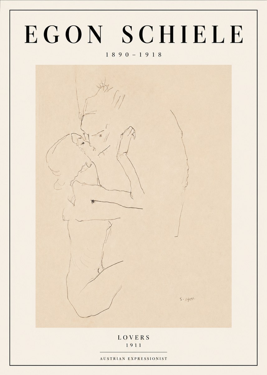 Schiele Lovers No3 - Poster