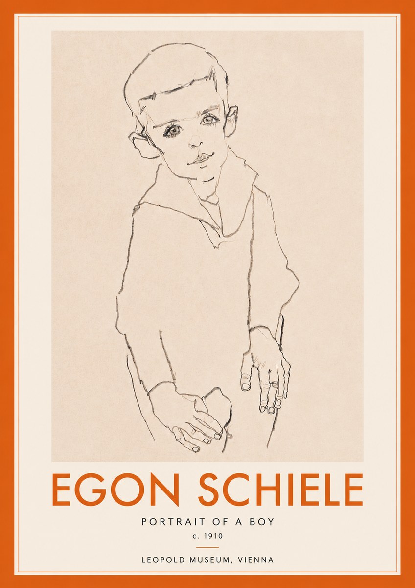 Schiele Portrait of a Boy No4 - Poster