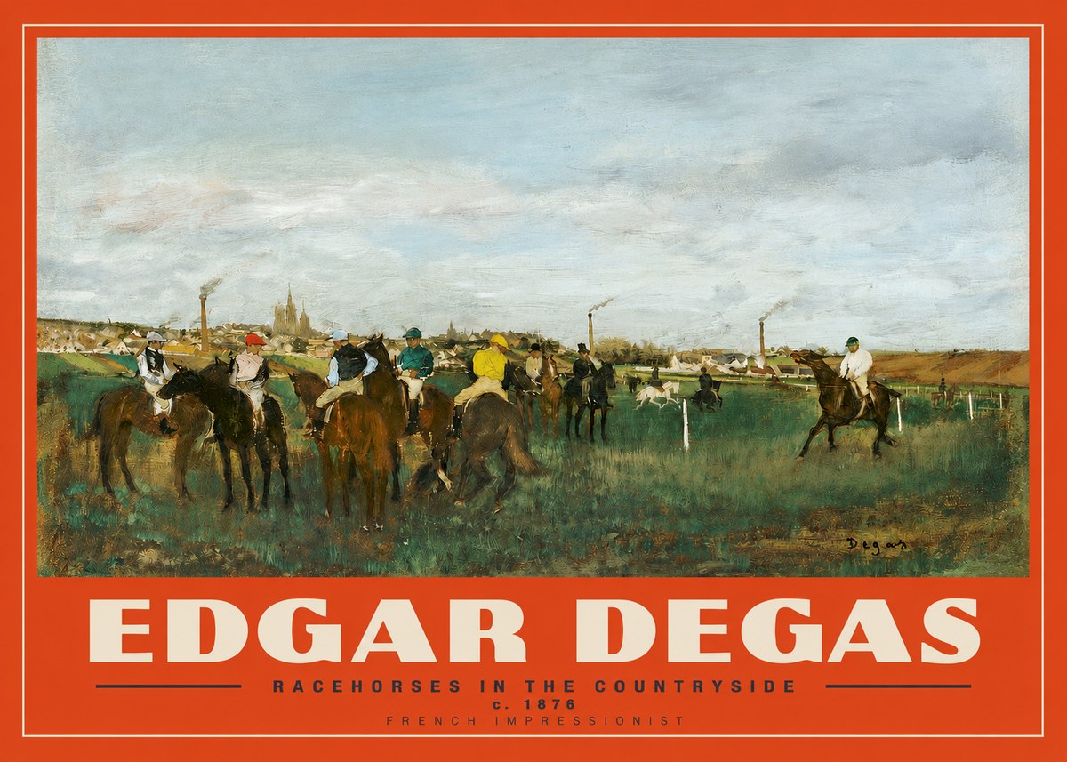 Edgar Degas Racehorses in the Countryside No3 - Poster