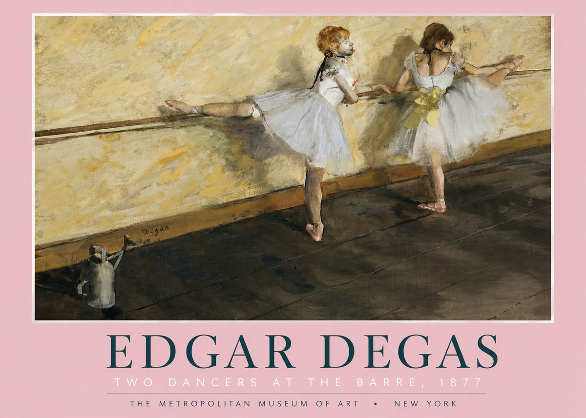 Edgar Degas Two Dancers at the Barre, 1877 No2 - Poster