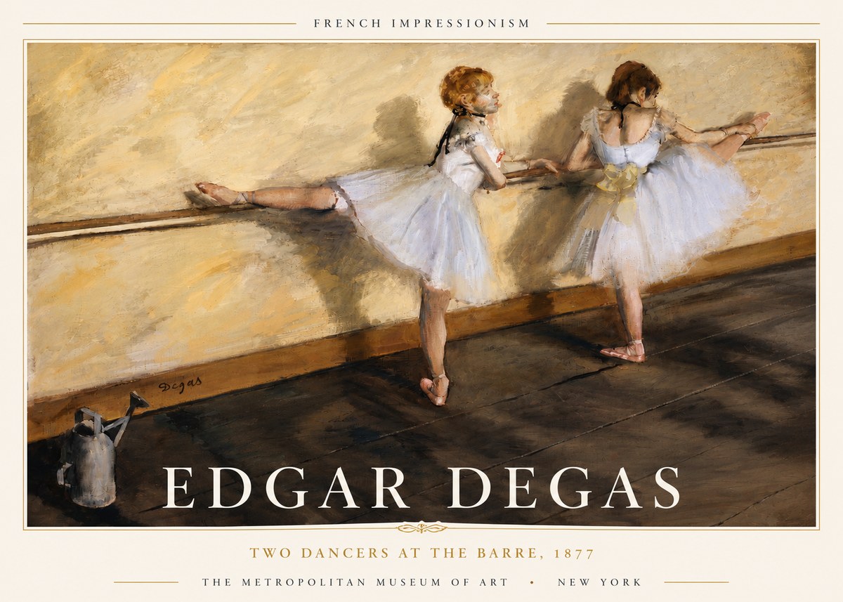 Edgar Degas Two Dancers at the Barre, 1877 No4 - Poster