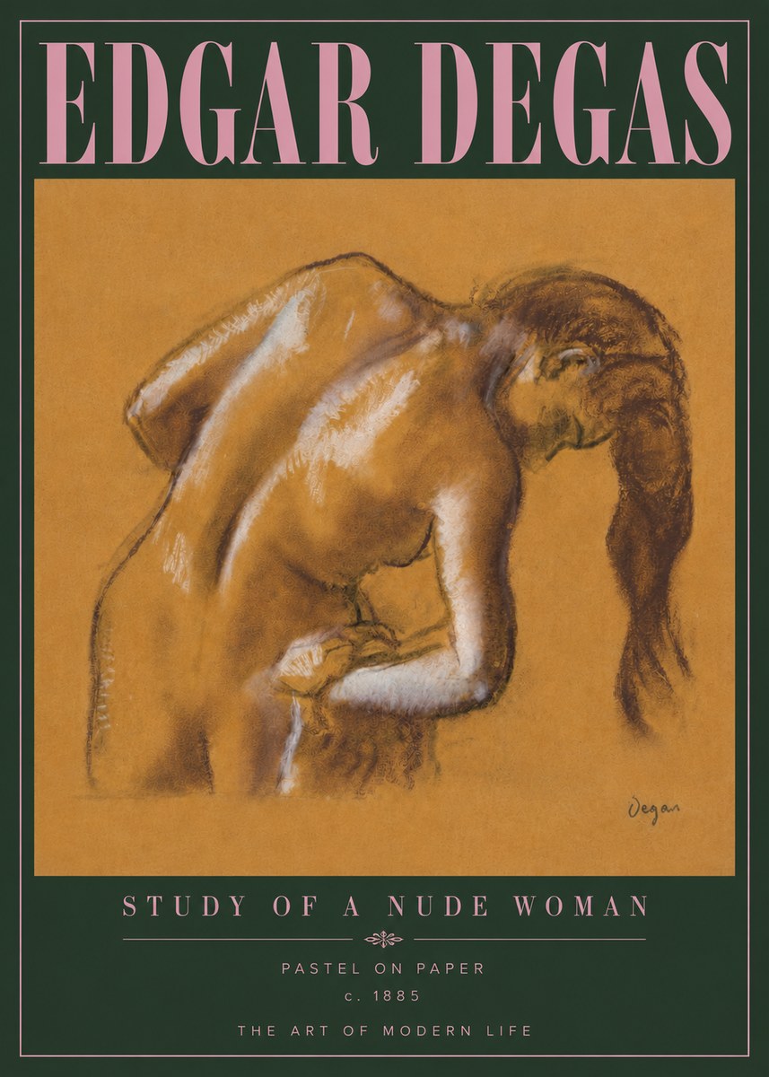 Edgar Degas Study of a Nude Woman I No6 - Poster