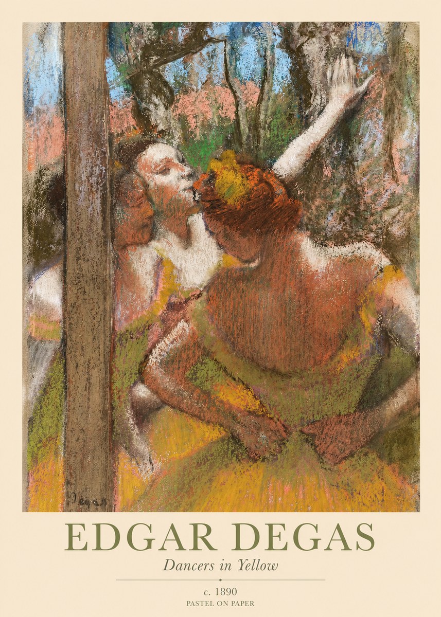 Edgar Degas Dancers in Yellow No1 - Poster