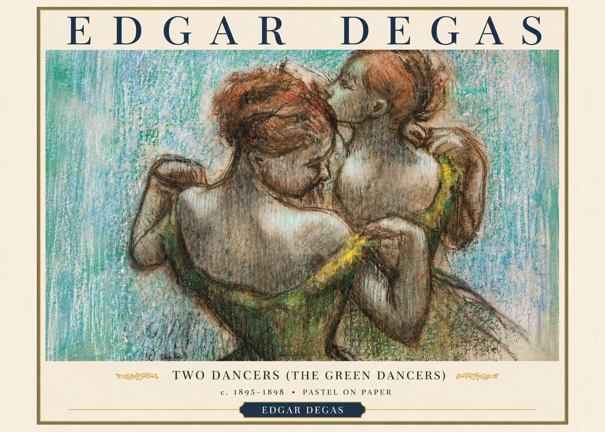 Edgar Degas Two Dancers (the Green Dancers) No3 - Poster