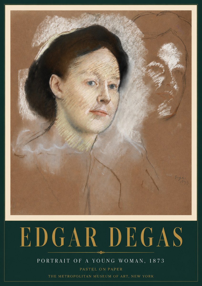 Edgar Degas Portrait of a Young Woman No4 - Poster