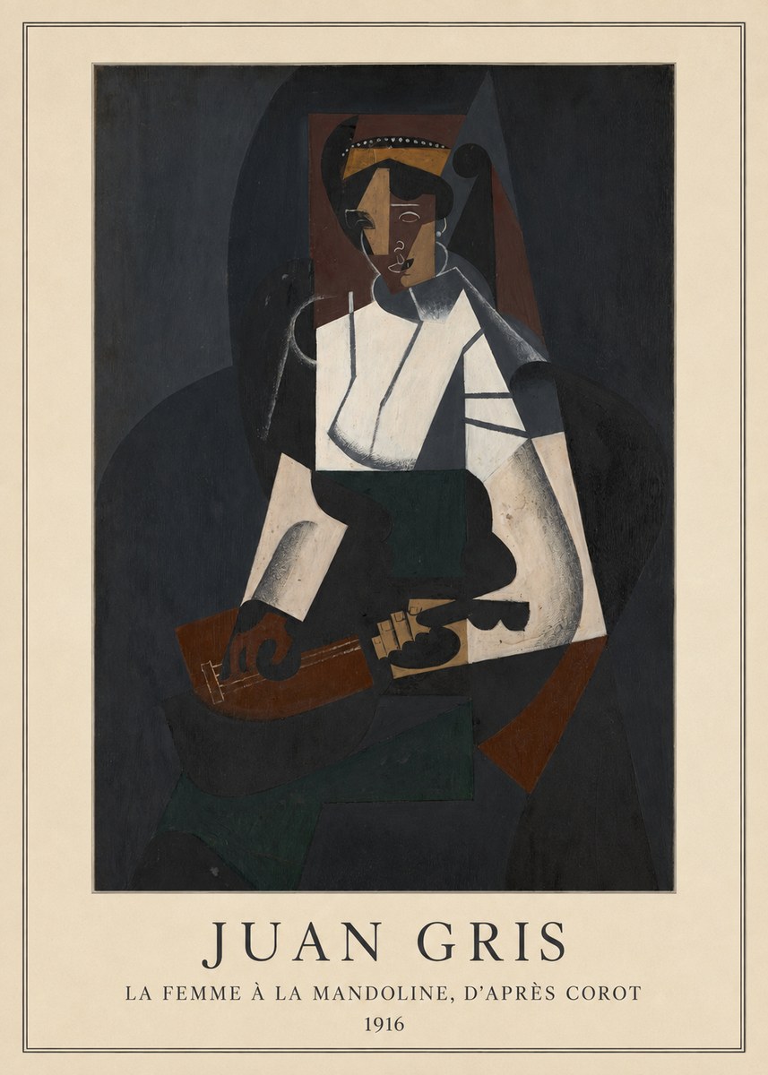 Juan Gris La Femme À La Mandoline, D'après Corot No4 - Poster