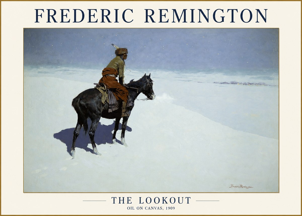 Frederic Remington The Lookout No1 - Poster