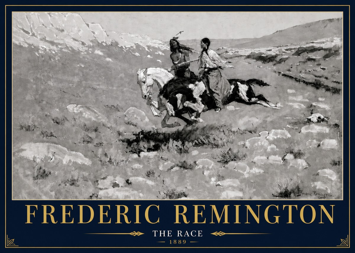Frederic Remington The Race II No4 - Poster
