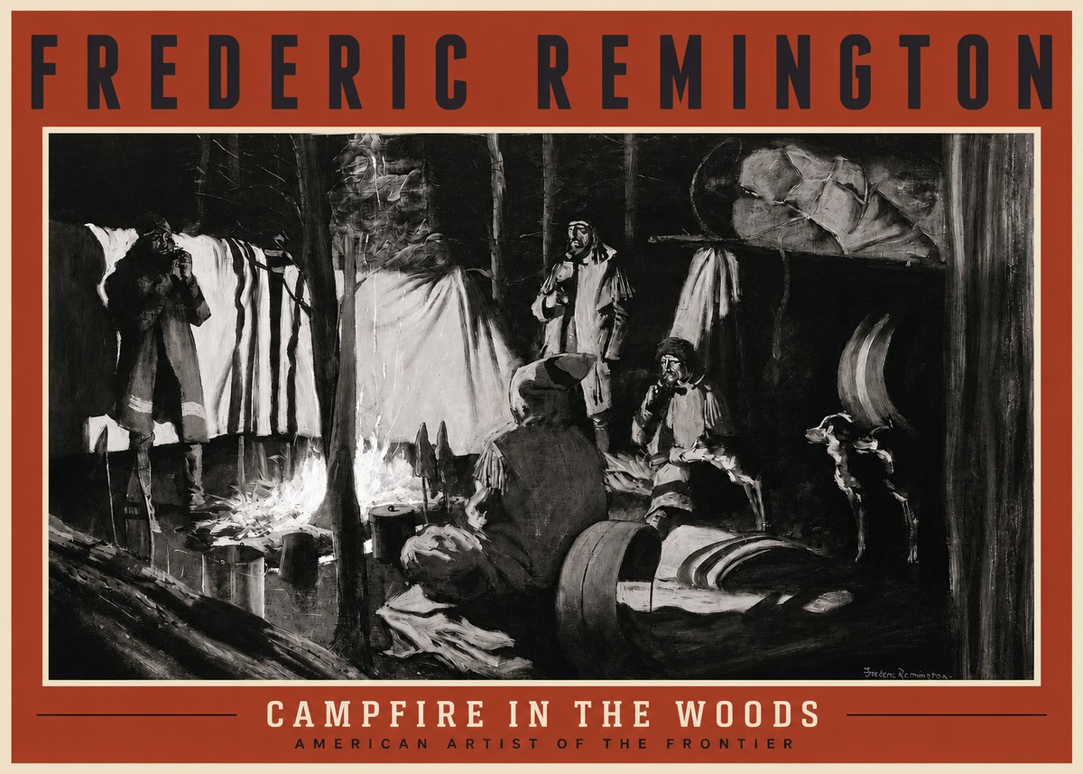 Frederic Remington A Trapper's Camp No2 - Poster