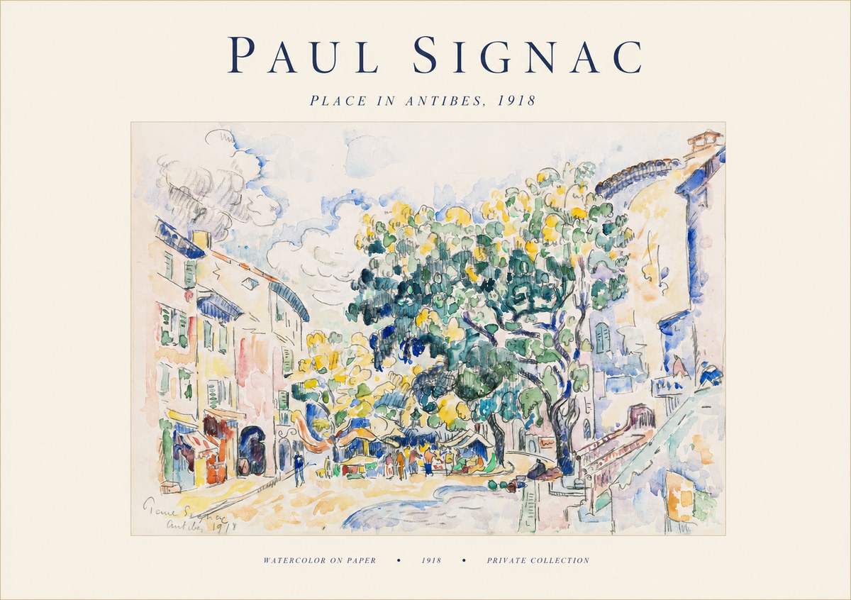 Signac Place in Antibes, 1918 No1 - Poster
