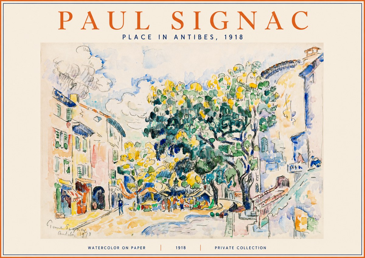 Signac Place in Antibes, 1918 No2 - Poster