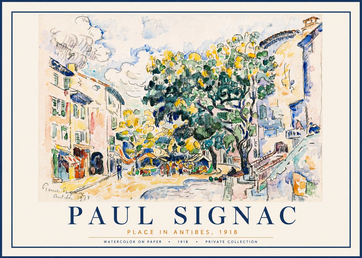 Signac Place in Antibes, 1918 No5 - Poster