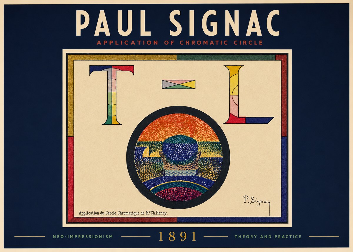 Signac Application of Chromatic Circle No4 - Poster