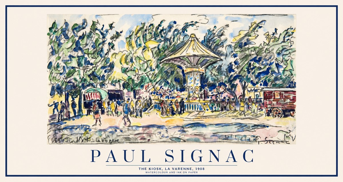 Signac The Kiosk, La Varenne, 1908 No1 - Poster