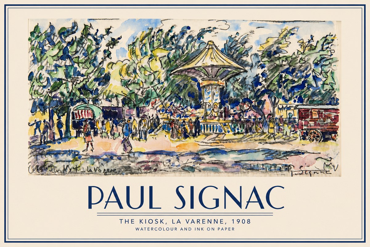 Signac The Kiosk, La Varenne, 1908 No3 - Poster