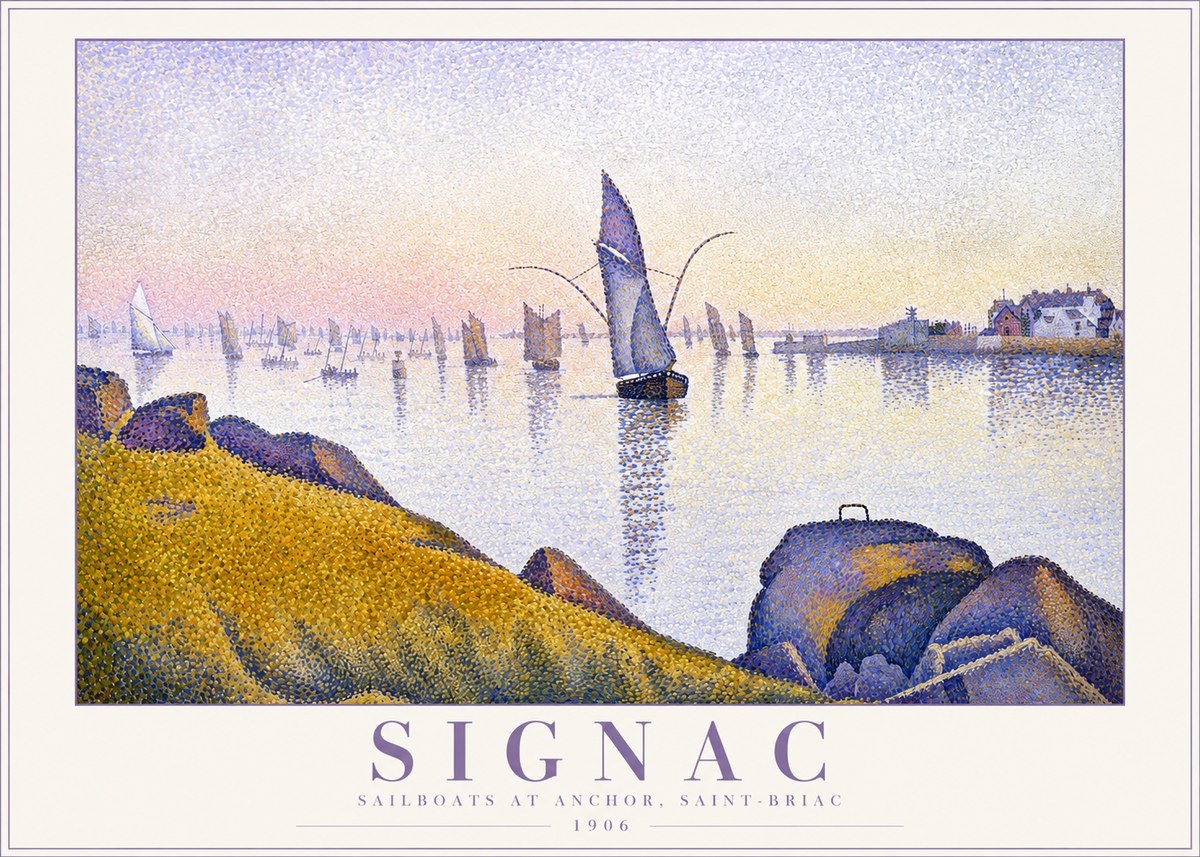 Signac Sailboats at Anchor, Saint-briac No2 - Poster