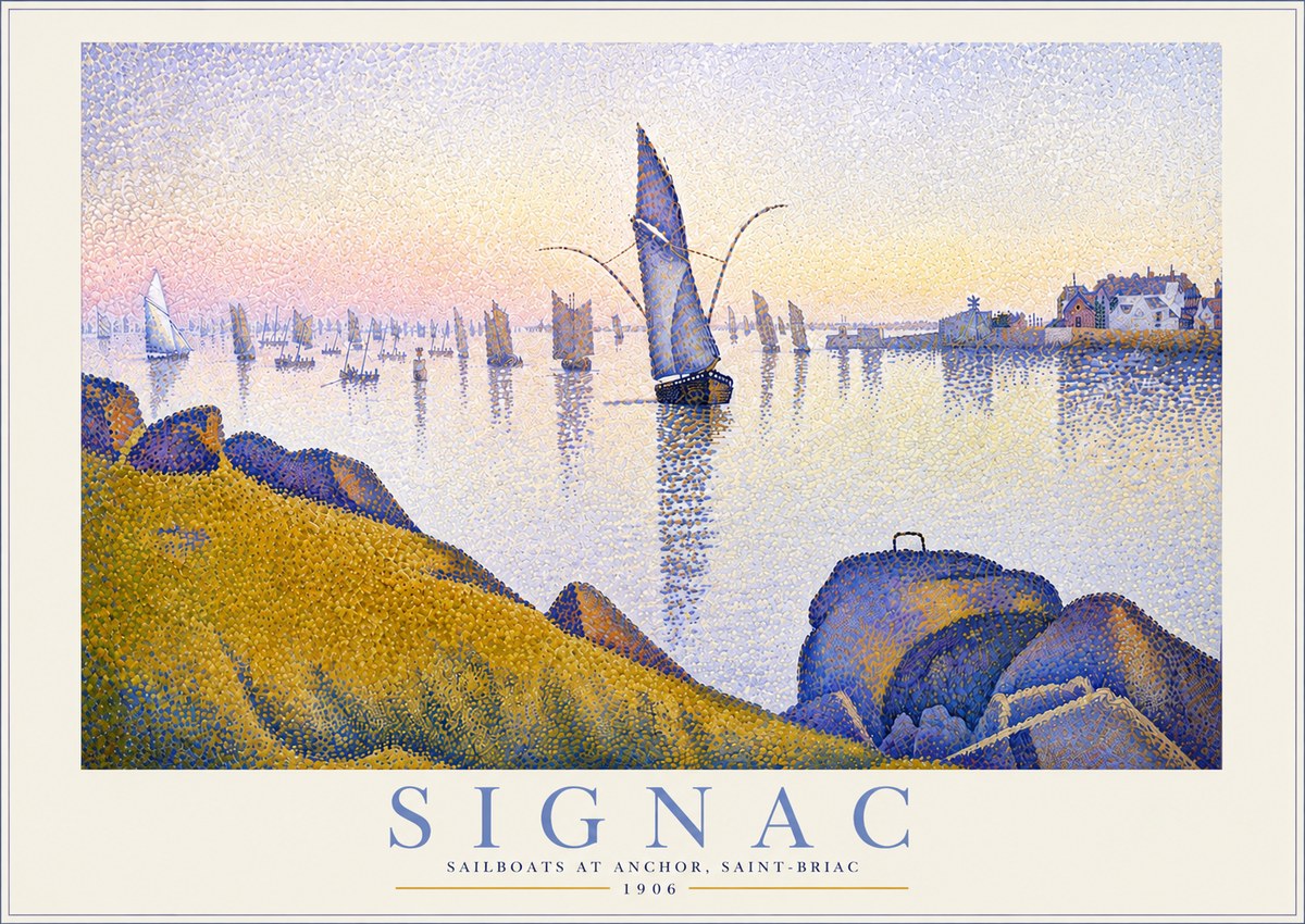 Signac Sailboats at Anchor, Saint-briac No4 - Poster