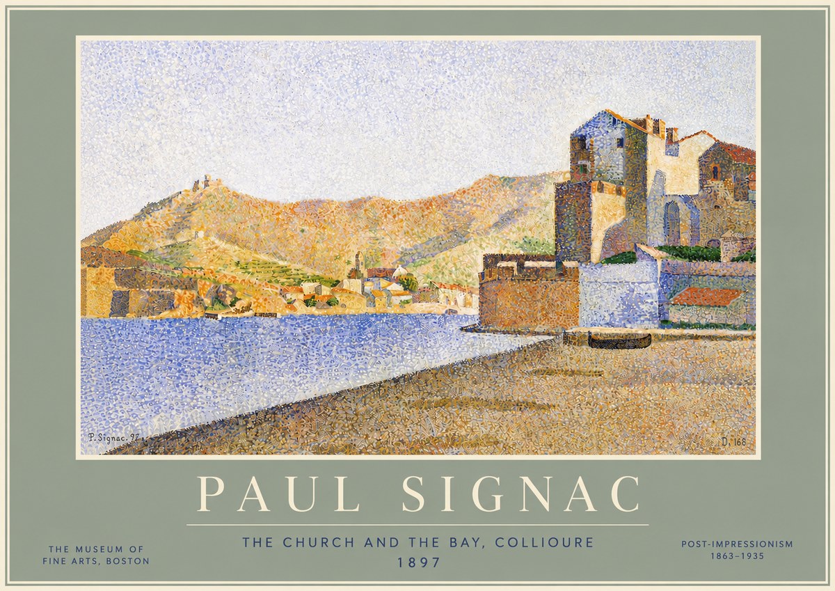Signac Collioure - the Church and the Bay No6 - Poster