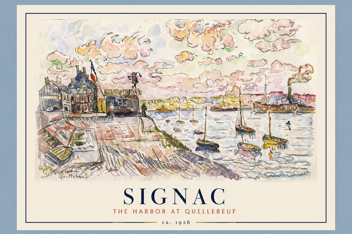 Signac The Harbor at Quellebeuf No2 - Poster