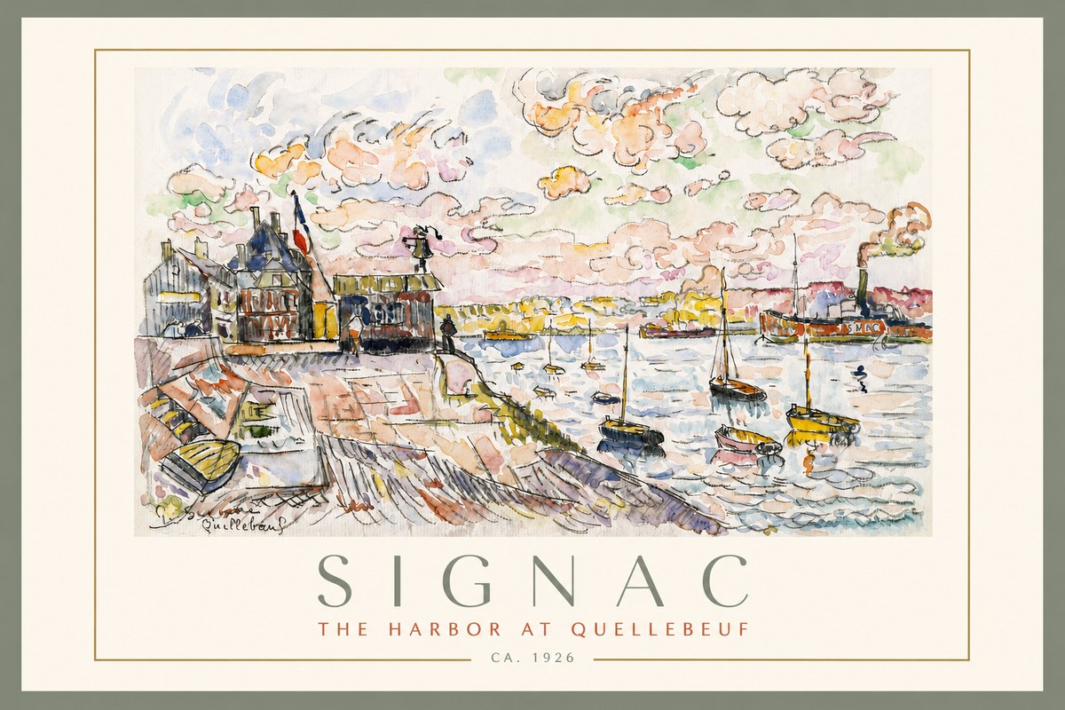 Signac The Harbor at Quellebeuf No3 - Poster