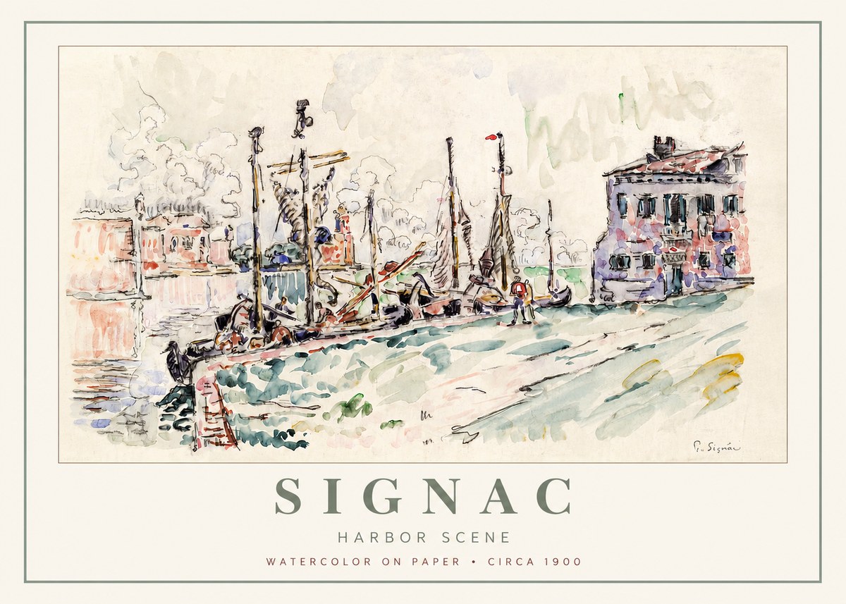 Signac Harbor Scene No2 - Poster