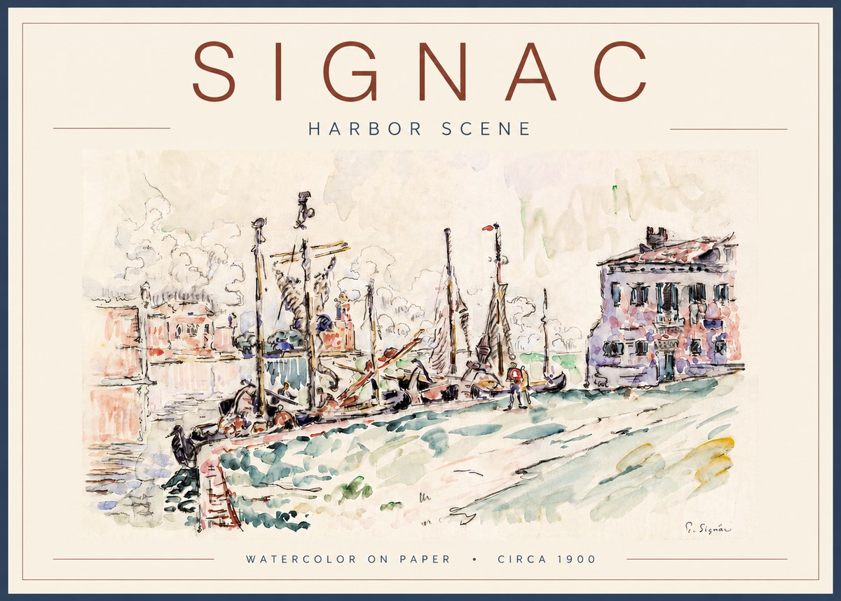Signac Harbor Scene No3 - Poster
