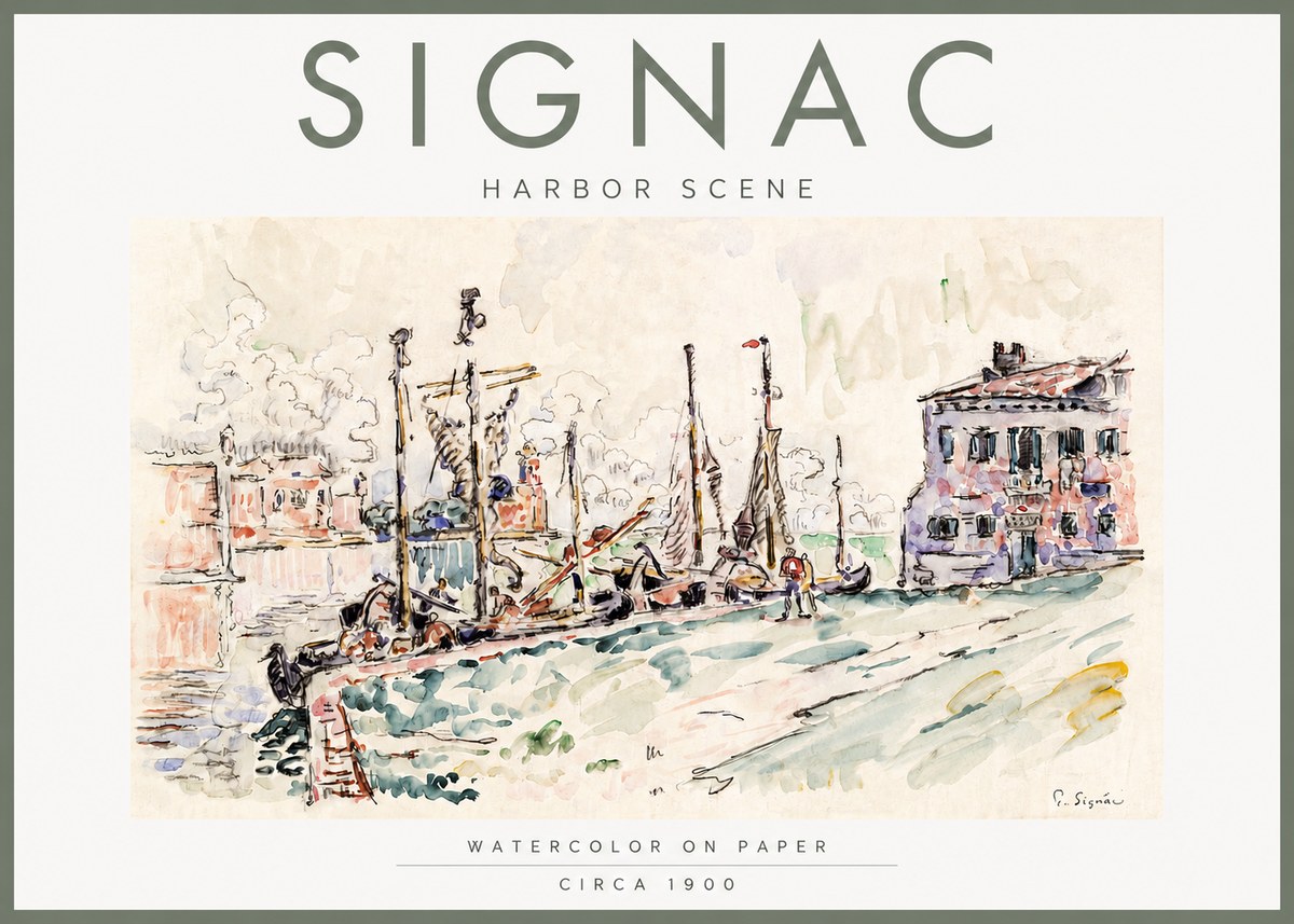 Signac Harbor Scene No4 - Poster