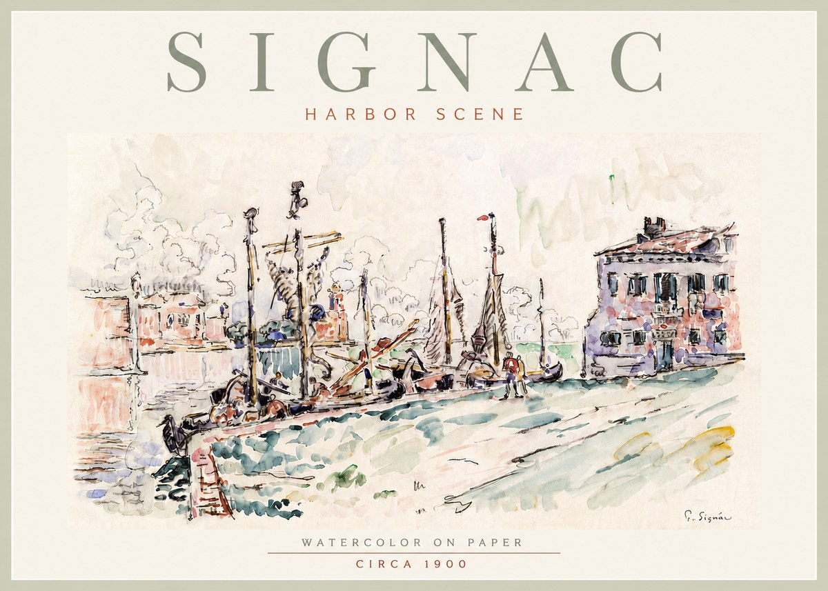 Signac Harbor Scene No6 - Poster