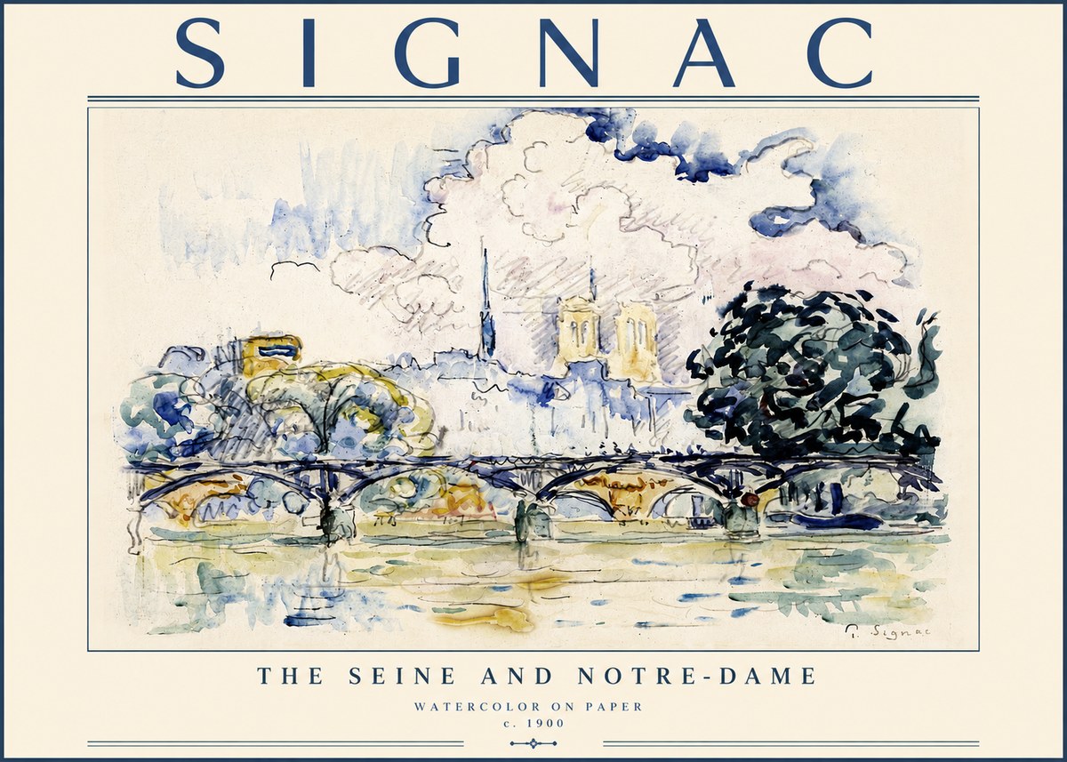 Signac The Seine and Notre-dame No4 - Poster