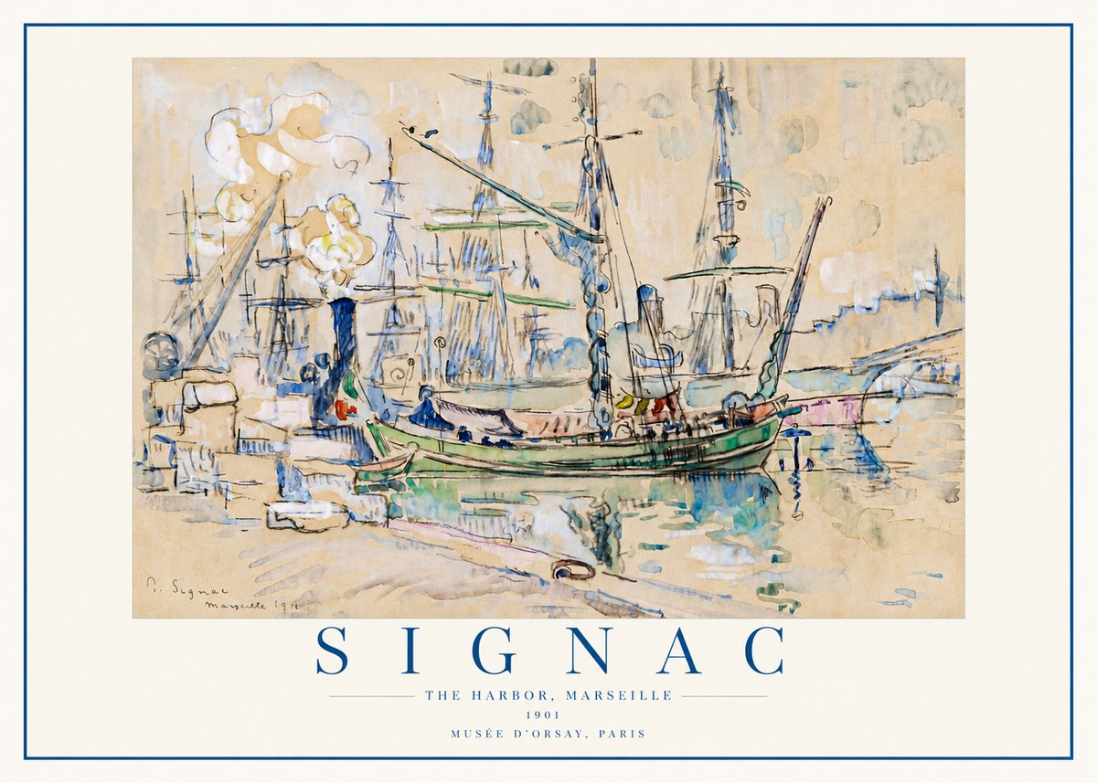Signac The Harbor, Marseille No4 - Poster