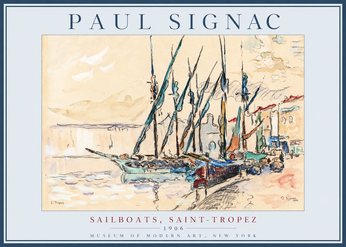 Signac Sailboats, Saint-tropez No2 - Poster