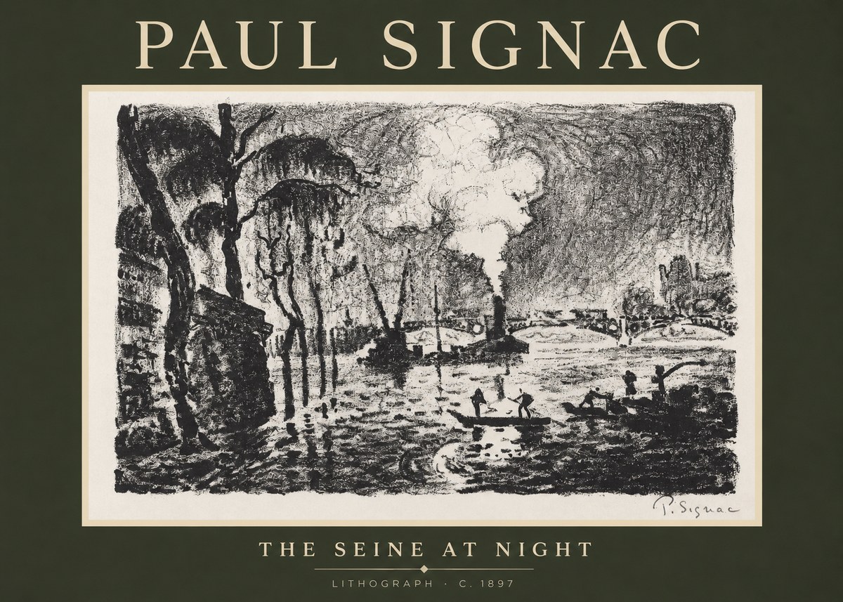 Signac The Seine at Night No2 - Poster
