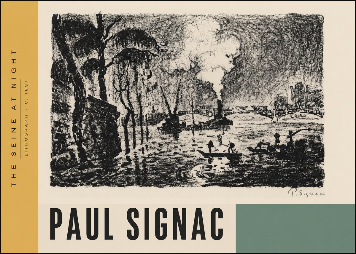 Signac The Seine at Night No4 - Poster